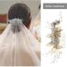 Bridal Rhinestone Pearl Flower Hair Comb - Blue Wedding Hair Clip - Buy Online on GoSupps.com