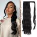 Fine braid ponytail hair extensions long wavy curly clip in ponytail synthetic hair braid hair extension hair part for women natural black 60 cm 60 cm (1 Pack) 2# natural black