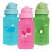 Green Sprouts Straw Bottle - 10oz | Silicone Straw for Healthy Development | Spill-Proof Flip-Cap | Dishwasher Safe - Pink - Buy Online on GoSupps.com