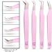 M LASH V5 Professional Eyelash Extension Tweezer Set - Nano Fiber Tip - Diamond Grip - Lilac - Buy Online on GoSupps.com