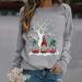 Women's Soft Long Sleeve Graphic Sweatshirt - Round Neck Blouse Pullover | Grey, Size Small - Buy Online on GoSupps.com