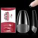500 pieces nail tips wrong nails tips set full cover tips for gelails clear acrylic nails artificial fingernails 12 sizes for nail studios and DIY nail art (short coffin) 500PC short coffin