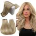 Runatur real hair brushing to sew blond blond 45cm drinking extensions real hair blonde long human hair 100g smooth hair extension treat real hair blonde real hair color #18ap60 45cm 2-treats #18AP60