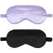 2Pack Silk Sleep Mask IEKEODI Eye Mask for Sleeping Elastic Blackout Eye Mask & Blindfold for Full Night's Sleep Travel and Nap(Black+Purple)