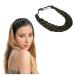 TOECWEGR 5 Strands Synthetic Hair Braided Headband - Chunky Wide Plaited Braids - Multi-Color Elastic Headband for Women - Brownish Black - Buy Online on GoSupps.com