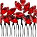 Beatifufu Bridal Headwear Rhinestone Hair Combs Hair Comb Clips Bridal Hair Comb Hair Side Combs Hair Combs for Women Decorative Bridal Hair Accessories Decorative Hair Combs Red Rhinestones - Buy Online on GoSupps.com