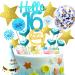 16th Birthday Cake Topper Kit Cake Decoration Happy Birthday Confetti Balloon Cupcake Topper for Birthday Party Decor (16)
