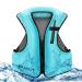 Faxpot Inflatable Snorkel Vest Adult, Snorkeling Vest for Men & Women, Portable Inflatable Swim Vest Jacket, Buoyancy Vest for Snorkeling/Kayaking/Swimming/Boating blue Large-X-Large