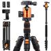 Tripod Camera Tripod, Victiv 82 inches Aluminum Tripod for DSLR, 80 inches Monopod, Lightweight Tripod with 360 Degree Ball Head Loads Up to 30 lbs for Travel and Work Orange
