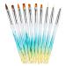 10pcs Nail Art Brushes Set Carved Crystal Pens Assorted Brush Pens