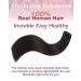 Buy AGMITY Clip-In Hair Extensions 55cm 120g - Real Human Hair Seamless & Invisible #1B Natural Black - 7 Pieces for Effortless Volume & Length - Buy Online on GoSupps.com