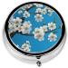 Japanese Cherry Flowers Mini Round Pill Box - 3 Compartment Travel Organizer | Portable Pill Case for Home & Office Use - Buy Online on GoSupps.com