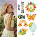 Groovy 70s Temporary Tattoos - Flower Glitter Fake Tattoo Stickers for Retro Hippie Decor - 20 Sheets - Buy Online on GoSupps.com