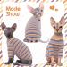 Hairless Cat Summer T-Shirt - Soft Breathable Cotton Clothing for Sphynx & Rex Breeds | Skin-Friendly Pet Pajama Jumpsuit (4.4-5.5lbs) - Violet - Buy Online on GoSupps.com