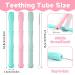 3 Pack Silicone Teething Tubes & Rings - BPA-Free Teething Aids for Babies | Unisex Grasping Toys with Cleaning Brushes - Buy Online on GoSupps.com