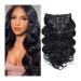 Hair Extensions Clip In Hair Extensions Real Human Hair 8 Pieces 18Clips Glueless Body Wave Hair For Black Women Brazilian Remy Hair Double Wefts Natural Human Hair(26inches 120g) 26inches 120g