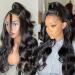 Pizazz 13x4 Lace Front Wigs Human Hair Pre Plucked with Baby Hair 150% Density brazilian Body Wave Human Hair Wigs for Black Women 9A Glueless Lace Frontal Wigs Natural Color (20 Inch) 20 Inch Natural Black Color