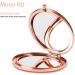 YCKMD Rose Gold Travel Purse Mirror Compact - Double Sided 2X & 1X Magnification Hand Mirror for Women - Metal Round Bohemian Design - Buy Online on GoSupps.com