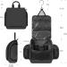 Premium Travel Hanging Toiletry Bag with Expandable Compartments - Jet Black - Buy Online on GoSupps.com