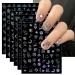 JMEOWIO 10 Sheets Moon Star Aurora Nail Art Stickers Decals Self-Adhesive Cute Nail Supplies Nail Art Design Decoration Accessories