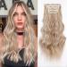 YDDM Hair Extensions Clip in Extensions Wavy hair extension with clips full of heads like real hair hair exension clips cheap clip extensions synthetic hair part for women (24 -inch 4pcs) 24 inch 24AH613#