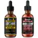 HERBIFY Bundle - Lions Mane & Mullein 4 Fl Oz Raspberry Drops - Supplement for Memory Focus & Clarity & Immune Support Lung Cleanse and Bronchial Support