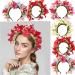 amangul Flower Headbands Women Bride Flower Crown For Wedding Party Supply Floral Garlands Crown Hair Wreath Floral Headbands(White) - Buy Online on GoSupps.com