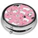 French Bulldog & Flower Round Pill Box 3 Compartment Mini Portable Travel Medicine Organizer - Buy Online on GoSupps.com