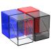 KKU 4 Pack Card Deck Cases Trading Card Storage Boxes Acrylic Card Holder Cases Deck Storage Box Hold 400+ Sleeved Cards Fit for Sport Cards MTG and YuGiOh (4 Colors) Black White Blue and Red