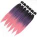 Pre-stretched Braiding Hair 26" Easy Braid 6 Packs Professional Kanekalon Synthetic Fiber Crochet EZ Braids Yaki Texture Braiding Hair Extensions (1B/Purple/Pink) 26 Inch (Pack of 6) T1B/Purple/Pink - Buy Online on GoSupps.com