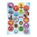 dekora Avengers Mini Wafer Discs Edible Decorations for Cupcakes Cookies and Muffins Perfect Party Supplies 3 4 CM