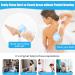 VANZAVANZU Loofah Sponge Set | Anti-Slip Handle Body Scrubber | Exfoliating Shower Sponge | Soft Mesh Bath Luffa - White/Blue - Buy Online on GoSupps.com