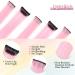 12 Colored Hair Extensions - 21 Inch Clip-In Highlights for Kids & Women - Light Pink Smooth Strands | Barsdar - Buy Online on GoSupps.com