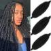 Leeven 24 Inch Pre-Separated Springy Afro Twist Hair 3 Packs Popping Spring Twist Hair for Marley Locs Twist Braiding Hair Black Pre-fluffed Afro Kinky Marley Hair Extensions /1B# 24 Inch (Pack of 3) 1B#