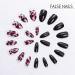 Stiletto Punk Witches Press on Nails Black and Red Flame Marble Full Cover Glossy False Nails (24 PCS) - For Women and Girls - Buy Online on GoSupps.com