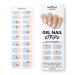 MOYOU LONDON Semi-Cured UV Gel Strips - 20 Pieces - Gel Nail Foils UV Curing for Salon Quality Manicure - Wild Cherry