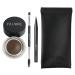 Eyebrow Pomade Stamp Microblading 2 Tip Liquid Eyebrow Pen Eye brow Kit with Angled Spoolie Brush and PU Pouch for Travel (Dark Brown) Dark Brown Kit
