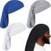 4 Packs DreadLocks Tube Sock Wide Elastic Headband Loc Cap Long Hair Dreads Satin Head Wrap Unisex Spandex for Women Men Sleeping (Black, White, Grey, Lake Blue,15 x 9.8 Inches) 15 x 9.8 Inch (Pack of 4) Black, White, Grey…