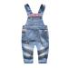 KIDSCOOL SPACE Baby & Little Boys/girls Water Washed Ripped Soft Denim Overalls 4-5 Years Blue-1947