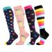 Jefshon compression stockings for women men best ideal for sport running air travel pregnancy nurse medical marathon s-m large sizes 4 pairs