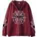 Women's Printed Sweatshirt Cardigan High Street Casual Hip Hop Metal Zipper Jacket Halloween Costumes Large Brown - Buy Online on GoSupps.com