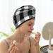 Super Absorbent Microfiber Hair Towel Wrap for Women - White & Black Plaid Quick Dry Coral Velvet for Long Curly & Thick Hair - Buy Online on GoSupps.com