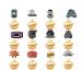 Cupcake Topper 24 pieces of video game party accessories guest gifts 12 styles cake attachments for birthday anniversary game motto party decoration topics for game elements
