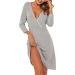Sykooria Women's Nursing Nightdress | Soft Cotton Maternity Nightgown - Grey - Size Large - Buy Online on GoSupps.com