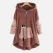 Shop Hanxiulin Women's Fleece Plush Jacket - Warm & Fluffy Reversible Zipper Coat in Pink Sizes Up to 3XL for Autumn & Winter - Buy Online on GoSupps.com