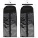 2 PCS Extra Long Hair Extension Storage Bag with Hair Extension Hanger Dust-Proof Wigs Hairpieces Storage Bag Strong Holder Waterproof Portable Suit with Transparent Zip Up Closure (Black) 31.5 Inch Black