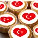 Turkish Turkey Flag hearts style 24 pre-cut edible party decorations Wafer Paper Cupcake Topper Cake