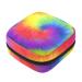 Colorful Tie Dye Sanitary Napkin Storage Bag Menstrual Pad Bag Portable Menstrual Period Sanitary Pouch Zipper Tampons Collect Bags for Teen Girls Women Ladies Color 6