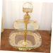 Alipis European Style Fruit Plate Food Tray Decor Cake Stand Golden Tea Table Fruit Plates Desk Child Glass - Buy Online on GoSupps.com