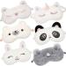 6 Pcs Kids Sleep Mask Cute Unicorn Animal Sleeping Eye Cover Funny Soft Plush Blindfold Eyeshade for Women Girls Kids Plane Travel Nap Night Sleeping